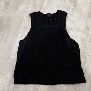 House of Harlow 1960 Black Ribbed Tank Top